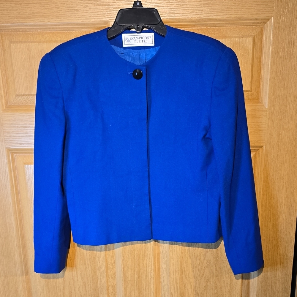 Evan-Picone Petites Women's Royal Blue Blazer